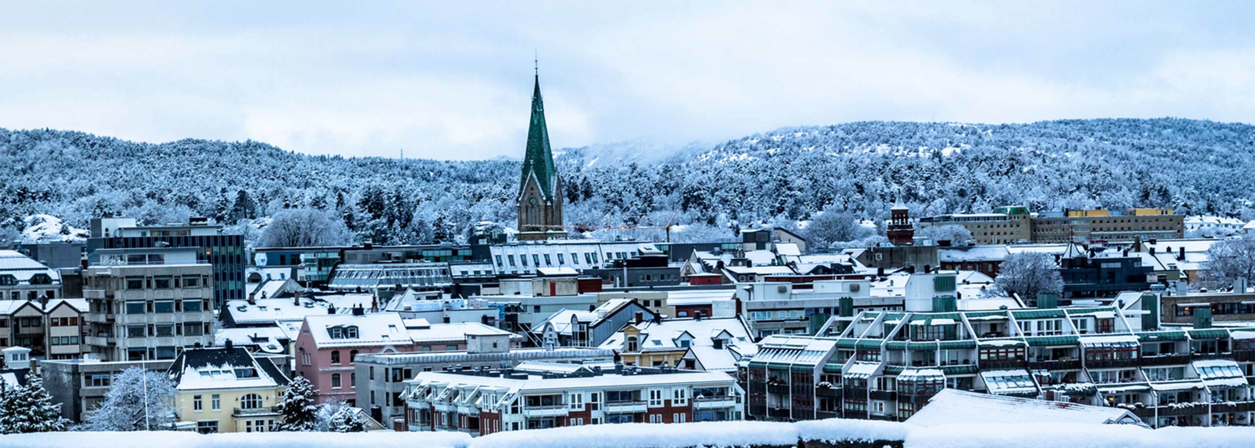 kaldt bilde av kristiansand sentrum